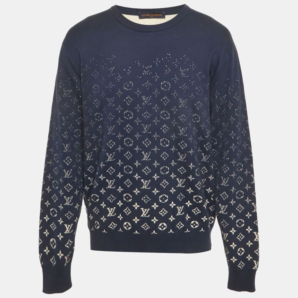 Louis Vuitton Blue Monogram Gradient  Cotton Sweatshirt Xl